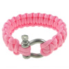 Überleben Armbänder, 330 Paracord, Zinklegierung Verschluss, gewebt, Entwirren Sie es können Sie einen Überleben ca.3 Meter lang bekommen und rund 200kg tragen, Rosa, 23mm, Länge ca. 9 ZollInch, 5SträngeStrang/Tasche, verkauft von Tasche