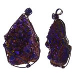 Quartz naturel Druzy Pendentifs, quartz clair, pepite, 33x56x28mm, Trou:Environ 5mm, 20PC/lot, Vendu par lot