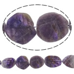 Contas de ametista naturais, Oval, Fevereiro Birthstone, 32-41.5mm, Buraco:Aprox 2mm, comprimento 15.7 inchaltura, 5vertentespraia/Lot, vendido por Lot