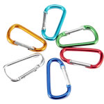 Aluminium Carabiner Nøglering, Brev, malede, blandede farver, 65x35mm, 100pc'er/Lot, Solgt af Lot