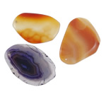 Agate Κοσμήματα Μενταγιόν, Μικτή Agate, φυσικός, 30-51mm, Τρύπα:Περίπου 1-2mm, 20PCs/Παρτίδα, Sold Με Παρτίδα