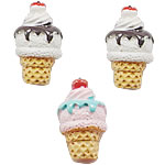 Hars, Ice Cream, glazuur, gemengde kleuren, 23x14mm, 200pC's/Bag, Verkocht door Bag