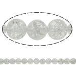 Χάντρες Crackle Quartz, Clear Quartz, Γύρος, φυσικός, διαφορετικό μέγεθος για την επιλογή & κροτάλισμα, Τρύπα:Περίπου 1.5mm, Μήκος Περίπου 15.7 inch, 20Σκέλη/Παρτίδα, Sold Με Παρτίδα