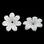 Natural White Shell Perler, Flower, Carved, nikkel, bly & cadmium fri, 12x12x1.80mm, Hole:Ca. 0.5mm, 50pc'er/Bag, Solgt af Bag