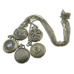 Modèle collier de montre, alliage de zinc, avec fer, Plaqué de couleur de bronze antique, mélangé, protéger l'environnement, sans nickel, plomb et cadmium, 40x51x15mm, Longueur Environ 18 pouce, 30Strandstoron/lot, Vendu par lot