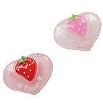 Resin, Heart, farverig pulver, blandede farver, 19x23mm, Ca. 400pc'er/Bag, Solgt af Bag