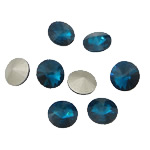 Kristall Cabochons, Flat Round, rivoli tillbaka & fasetterad, Indigolit, 12x12x6mm, 288PC/Bag, Säljs av Bag