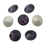 Crystal kabošonai, Krištolas, Butas Round, Rivoli atgal & briaunotas, Ametistas, 12x12x6mm, 288kompiuteriai/Krepšys, Pardavė Krepšys