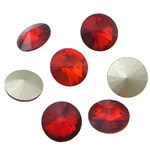 Parche de Diamantes de Imitacion, Cristal, Redondo aplanado, espalda rivoli & facetas, Coral de Rojo Oscuro, 12x12x6mm, 288PCs/Bolsa, Vendido por Bolsa