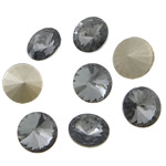 Crystal kabošonai, Krištolas, Butas Round, Rivoli atgal & briaunotas, Greige, 12x12x6mm, 288kompiuteriai/Krepšys, Pardavė Krepšys