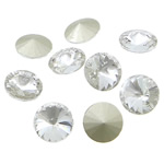 Kristall Cabochons, Flat Round, rivoli tillbaka & fasetterad, Kristall, 6x6x3.5-4mm, 720PC/Bag, Säljs av Bag