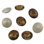 Kristal cabochons, Rond plat, rivoli terug & gefacetteerde, Smoked Topaz, 10x10x6mm, 288pC's/Bag, Verkocht door Bag