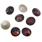 Crystal Cabochons Flat Round rivoli back & faceted Amethyst Sold By Bag