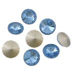 Cabochons en cristal, Plat rond, dos de Rivoli & facettes, LT saphir, 10x10x6mm, 288PC/sac, Vendu par sac