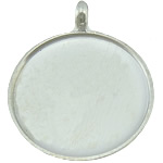 Mässing taklampa Resultat, Flat Round, silver pläterad, leda & kadmiumfri, 19x23x2mm, Hål:Ca 3mm, Innerdiameter:Ca 18mm, 200PC/Lot, Säljs av Lot