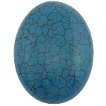 Prirodni Tirkizna cabochon, Stan Oval, stan natrag, plav, 25x35x6.50mm, 50računala/Lot, Prodano By Lot