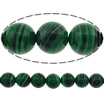 Perline malachite, Cerchio, striscia, 6mm, Foro:Appross. 1mm, Lunghezza 15.5 pollice, 10Strandstrefolo/lotto, 67PC/filo, Venduto da lotto