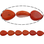 Grânulos de turquesas, Turquesa sintética, Lágrima, vermelho, 20x15x6.50mm, Buraco:Aprox 1mm, comprimento Aprox 16 inchaltura, 20vertentespraia/Lot, Aprox 21PCs/Strand, vendido por Lot