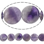 Natürliche Amethyst Perlen, flache Runde, Februar Birthstone, 18x6mm, Bohrung:ca. 0.5mm, Länge 15.3 ZollInch, 10SträngeStrang/Menge, verkauft von Menge