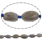 Perles en labradorite, ovale, naturel, facettes, 12mm -28mm, Trou:Environ 1.5mm, Longueur 16 pouce, 10Strandstoron/lot, Vendu par lot