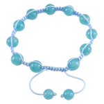 Mármol teñido Pulsera de Woven Ball, con cordón de nylon, ajustable, azul, 10mm, 8mm, longitud aproximado 7-10 Inch, 10Strandsfilamento/Grupo, Vendido por Grupo