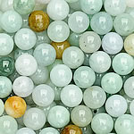 Abalorios de Jadeíta, Esmalte, Esférico, natural, lisa, 8mm, agujero:aproximado 1-2mm, 100PCs/Bolsa, Vendido por Bolsa