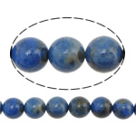 Lapis lazuli perle, Prirodni lapis lazuli, Krug, kiseline plava, 8mm, Rupa:Približno 1mm, Dužina Približno 16 inčni, 3pramenovi/Lot, Približno 50računala/Strand, Prodano By Lot