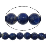 Lapis lazuli perler, Naturlige lapis lazuli, Runde, blå, 6mm, Hole:Ca. 1mm, Længde Ca. 16 inch, 5Strands/Lot, Ca. 73pc'er/Strand, Solgt af Lot