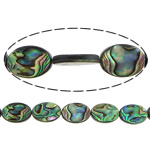 Abalone Schelp Kralen, Plat Ovaal, 18x13x4mm, Gat:Ca 1.5mm, Ca 22pC's/Strand, Per verkocht Ca 16 inch Strand