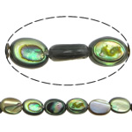 Abalone Shell korálky, Flat Oval, 8x6x3mm, Otvor:Cca 1.5mm, Délka Cca 16 inch, 5přediva/Lot, Cca 53PC/Strand, Prodáno By Lot