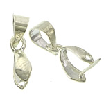 Messing knijphangers, silver plated, nikkel, lood en cadmium vrij, 3x13x5mm, 0.5mm, 1000pC's/Lot, Verkocht door Lot