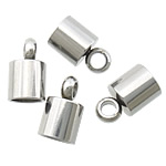 Rostfritt stål End Caps, ROSTFRITT STÅL, ursprungliga färgen, 4.60x9mm, Hål:Ca 2mm, Innerdiameter:Ca 4mm, 500PC/Bag, Säljs av Bag