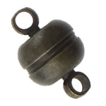 Messing magnetlås, Drum, antik bronze farve forgyldt, enkeltstrenget, nikkel, bly & cadmium fri, 11x7mm, Hole:Ca. 2mm, 200pc'er/Lot, Solgt af Lot