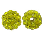 Rhinestone Clay Pave Χάντρες, πηλό rhinestone pave, Γύρος, με στρας, Citrine, 8mm, Τρύπα:Περίπου 1.5mm, 50PCs/τσάντα, Sold Με τσάντα