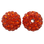 Coirníní Rhinestone Cré réiteodh, réiteodh cré rhinestone, Babhta, le rhinestone, reddish oráiste domhain, 12mm, Poll:Thart 2mm, 50ríomhairí pearsanta/Mála, Díolta De réir Mála