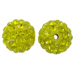 Rhinestone Clay Pave Χάντρες, πηλό rhinestone pave, Γύρος, με στρας, Citrine, 12mm, Τρύπα:Περίπου 2mm, 50PCs/τσάντα, Sold Με τσάντα