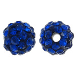 Abalorios de Fimo con Diamantes de Imitación , Arcilla analiar de diamantes de imitación AB, Esférico, azul oscuro, 8mm, agujero:aproximado 1.5mm, 50PCs/Bolsa, Vendido por Bolsa