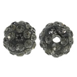 Rhinestone Clay Pave Χάντρες, πηλό rhinestone pave, Γύρος, με στρας, Greige, 8mm, Τρύπα:Περίπου 1.5mm, 50PCs/τσάντα, Sold Με τσάντα