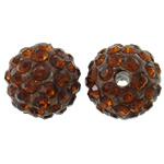 Rhinestone Clay Pave Χάντρες, πηλό rhinestone pave, Γύρος, με στρας, μαύρισμα, 10mm, Τρύπα:Περίπου 2mm, 50PCs/τσάντα, Sold Με τσάντα