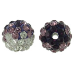 Rhinestone Clay Pave Χάντρες, πηλό rhinestone pave, Γύρος, με στρας, 10mm, Τρύπα:Περίπου 2mm, 50PCs/τσάντα, Sold Με τσάντα