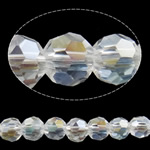 Imitação grânulos de cristal de CRYSTALLIZED™, Roda, cromado de cor AB, facetada, transparente branco, 4mm, Buraco:Aprox 1mm, comprimento Aprox 14.5 inchaltura, 10/