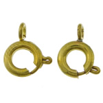 Brass Spring Ring Κούμπωμα, Ορείχαλκος, χρώμα επίχρυσο, νικέλιο, μόλυβδο και κάδμιο ελεύθεροι, 7x9x1.80mm, Τρύπα:Περίπου 2mm, 2000PCs/τσάντα, Sold Με τσάντα