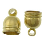 Brass End kapa, Mesing, zlatna boja pozlaćen, nikal, olovo i kadmij besplatno, 6x8.50mm, Rupa:Približno 1.5mm, 5mm, 1000računala/Torba, Prodano By Torba