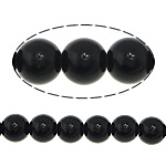 Black Diamond Bead, Babhta, sintéiseacha, 6mm, Poll:Thart 0.8mm, Fad 14.5 Inse, 20Snáitheanna/Lot, Díolta De réir Lot