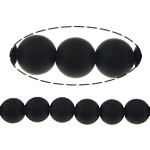 Black Diamond Üveggyöngy, Kerek, szintetikus, matt, 8mm, Lyuk:Kb 1mm, Hossz Kb 15 inch, 20Strands/Lot, 46PC-k/Strand, Által értékesített Lot