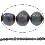 Barokní kultivované sladkovodní perle, Sladkovodní Pearl, tmavě modrá, Grade, 11-12mm, Otvor:Cca 0.8mm, Prodáno za 15 inch Strand