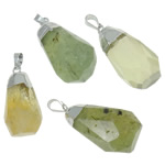 Natuurlijke Quartz Hangers, met Zinc Alloy, verguldsel, gemengd, 19.5x39x18-23.5x45x20mm, Gat:Ca 6x10.5mm, 10pC's/Lot, Verkocht door Lot