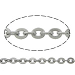 Stainless Steel Oval Αλυσίδα, Από ανοξείδωτο χάλυβα, οβάλ αλυσίδα, αρχικό χρώμα, 2.80x2.30x0.50mm, Μήκος 100 m, Sold Με Παρτίδα