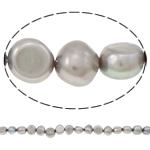 Barokní kultivované sladkovodní perle, Sladkovodní Pearl, šedá, Grade, 10-11mm, Otvor:Cca 0.8mm, Prodáno za 15 inch Strand