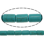 Turquoise Kralen, Geverfd Turquoise, Kolom, hemelsblauw, 12x8mm, Gat:Ca 1.5mm, Lengte Ca 16 inch, 50strengen/Lot, Ca 33pC's/Strand, Verkocht door Lot